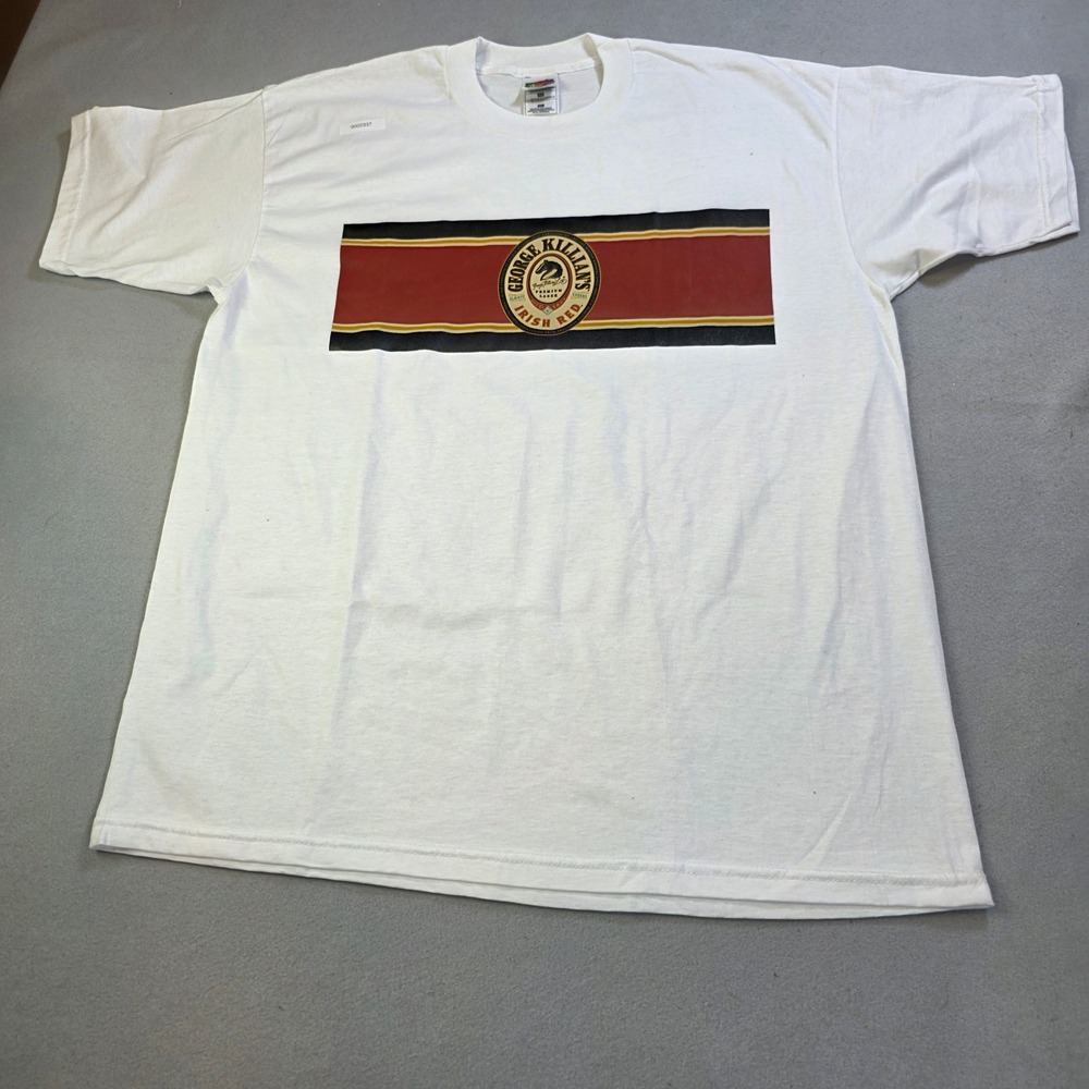 Vintage George Killians Irish Red Beer T-Shirt Fruit of the Loom Best White XL